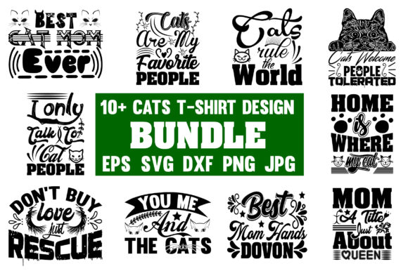 Cat Mom Bundle: Graphics & Print Templates
