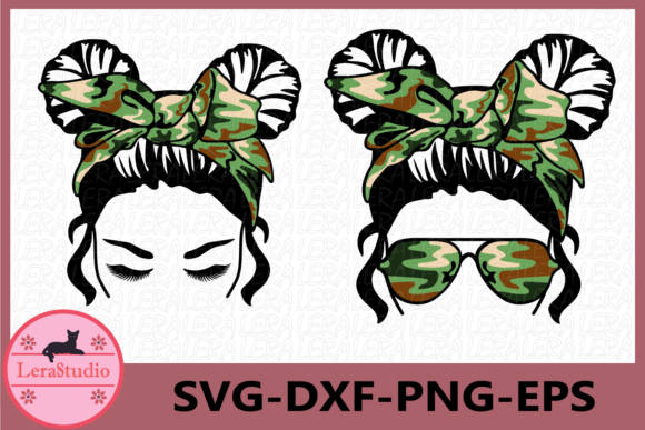 Messy Bun Bandana, Mom Graphics & Illustrations