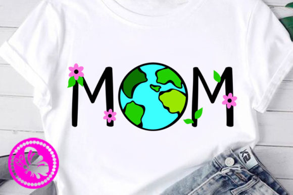 Mom Globe Art: Earth Day Graphics & Illustrations